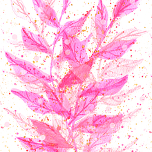 Pink watercolour leaves . Traditional illustration project by Medha Nagesh - 12.13.2021