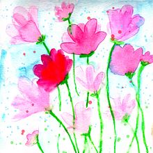 Watercolour soft tissue-like flowers in pastel hues 🌸. Watercolor Painting, Traditional illustration, Fine Arts, and Painting project by Medha Nagesh - 10.03.2021
