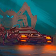 Car Guy - concept sketch(from tutorial). Un progetto di Pittura digitale di Dolfs Gregors - 18.10.2021