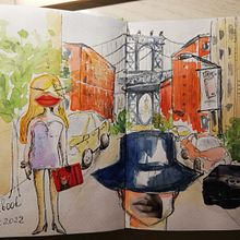 My project in Artistic Watercolor Sketching: Dare to Express Your Ideas course. Un proyecto de Ilustración tradicional, Bocetado, Creatividad, Dibujo, Pintura a la acuarela y Sketchbook de Natalie - 03.01.2022