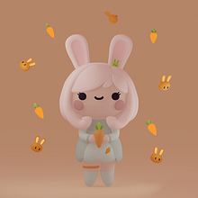 The Usagi - Meu projeto do curso: Criação de personagens Kawaii em 3D com Blender . % Marinna Raisa Damaso Costa tarafından hazırlanan Geleneksel illüstrasyon, Karakter Tasarımı, Dijital İllüstrasyon, 3D Modelleme, Ve Manga projesi - 01.02.2022