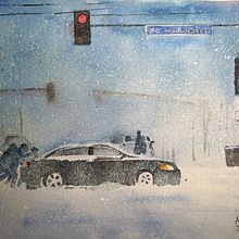 Winter in northern ststes. Pintura projeto de Anil Khare - 03.01.2022