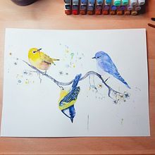 My project in Artistic Watercolor Techniques for Illustrating Birds course. Traditional illustration, Watercolor Painting, Realistic Drawing, and Naturalistic Illustration project by mariska de roos - 01.03.2022