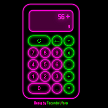 Calculadora de Neón. Web Design, Programming, JavaScript, HTML, and CSS project by Facundo Uferer - 01.02.2022