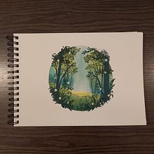 Mój projekt z kursu: Malowanie nastrojowych pejzaży techniką gwaszu. Traditional illustration, Painting, and Gouache Painting project by izska - 01.04.2022