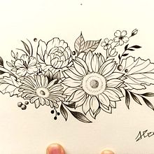 Il mio progetto del corso: Tatuaggio botanico con puntinismo. Un progetto di Illustrazione tradizionale, Design di tatuaggi e Illustrazione botanica di ale_span83 - 27.11.2021