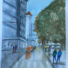 My project in Urban Landscapes in Watercolor course. Fine Arts, Watercolor Painting, and Architectural Illustration project by Freda Coetzee - 01.04.2022