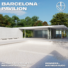 Barcelona Pavilion - Mies van der Rohe. Un progetto di Architettura, Architettura d'interni, Lighting design, Paesaggismo, Modellazione 3D, Interior Design, Architettura digitale, Video editing, ArchVIZ e Fotografia architettonica di Matheus Rudo Antoniassi Pereira de Oliveira - 05.01.2022