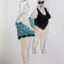 Beach People. Traditional illustration project by Christine Stoner - 01.05.2022