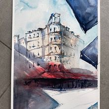 Mon projet du cours : Dessin architectural à l’aquarelle et à l’encre. Sketching, Drawing, Watercolor Painting, Architectural Illustration, Sketchbook & Ink Illustration project by marioncreaqua - 01.03.2022