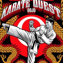 Karate Quest T-shirt illustration. Traditional illustration, Graphic Design, Vector Illustration, and Logo Design project by Matt Curtis - 06.05.2018