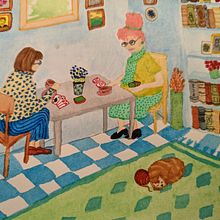My project in Exploratory Sketchbook: Ladies socializing. Un proyecto de Bocetado, Creatividad, Dibujo, Pintura a la acuarela y Sketchbook de Christine Kosowick - 10.12.2021