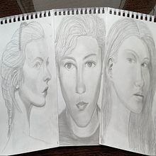 My project in Portrait Sketchbooking: Explore the Human Face course. Un proyecto de Bocetado, Dibujo, Dibujo de Retrato, Dibujo artístico y Sketchbook de Galina - 07.01.2022