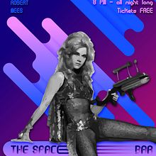 Poster for event 'The Space Bar'. Poster Design, Design, and Graphic Design project by Anna Bolt - 01.01.2022