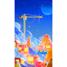 The city. Un progetto di Illustrazione tradizionale, Motion graphics, Design e 3D di Romain Braccini - 29.12.2021