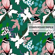 Pássaro Tropical Pattern. Design, Traditional illustration, Arts, and Crafts project by anacarolferrr - 01.07.2022