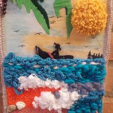 Mi Proyecto del curso: Cuadros textiles: combina tejido, bordado y punch needle. Un proyecto de Diseño de complementos, Artesanía, Bordado, Decoración de interiores, Tejido, Punch needle, Telar y Diseño textil de María De Los Ángeles Martínez avendaño - 07.01.2022
