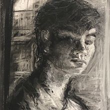 My project in Artistic Charcoal Portraiture: Creating Atmosphere course. Un proyecto de Ilustración tradicional, Bellas Artes, Dibujo, Dibujo de Retrato, Dibujo realista y Dibujo artístico de leoniei - 08.01.2022