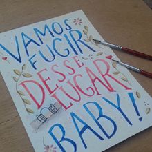 Vamos fugir - Gilberto Gil. Calligraph, and Watercolor Painting project by apaulafe - 01.08.2022