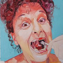Autoritratto con lavaggio denti. Projekt z dziedziny Malarstwo olejowe użytkownika Viviana Schettini - 09.01.2022