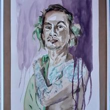 My project in Watercolor Portraits: Capture a Model's Personality course. Un proyecto de Bellas Artes, Pintura, Pintura a la acuarela y Dibujo de Retrato de Jasna Bogunović - 11.01.2022