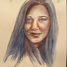 My project in Artistic Portrait with Watercolors course. Artes plásticas, Pintura, Pintura em aquarela, e Desenho de retrato projeto de Buffy Weiss - 06.01.2022