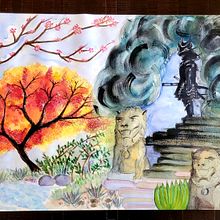 Mi Proyecto del curso: Ilustración en acuarela con influencia japonesa. Un proyecto de Ilustración tradicional, Dibujo y Pintura a la acuarela de Alessandro GR - 11.01.2022