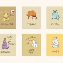 Spanish Words - Learning Cards. Un proyecto de Ilustración tradicional, Diseño de personajes y Educación de Yulia Maximova - 11.01.2022