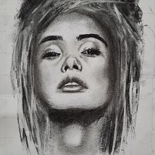 Mijn project van de cursus: Artistiek portretteren met houtskool: sferen creëren. Traditional illustration, Fine Arts, Drawing, Portrait Drawing, Realistic Drawing, and Artistic Drawing project by Mariet van de Waarsenburg - 01.12.2022