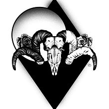 Ram Head and Roses / tattoo design . Desain, Ilustrasi tradisional, Dan Desain Tato proyek oleh Jasmarie Novak - 01.13.2022