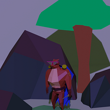 Meu projeto do curso: Modelagem de personagens low poly para videogames. Un progetto di 3D, Modellazione 3D, Videogiochi, Character design 3D e Progettazione di videogiochi di Ricardo Pitta - 13.01.2022