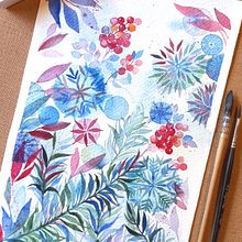 My project in Artistic Floral Watercolor: Connect with Nature course. Traditional illustration, Painting, Watercolor Painting, and Botanical Illustration project by Milena Mikova - 01.13.2022