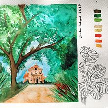 Meu projeto do curso: Caderno de viagem em aquarela. Un projet de Illustration traditionnelle, Aquarelle, Illustration architecturale , et Carnet de croquis de Diana Miguel - 13.01.2022