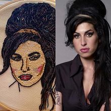 Amy Winehouse - Retrato en Pedreria- . Embroider, and Design project by Addy Maldonado - 01.13.2022