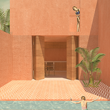 Representación gráfica de proyectos arquitectónicos. Architecture, Graphic Design, Interior Architecture, Interior Design, L, scape Architecture, Collage, Digital Architecture, and Architectural Illustration project by Giovanna Martínez - 01.12.2022