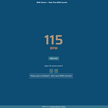 BPM Techno - Free Online Real-Time BPM Counter for DJ. Un projet de Développement web de Maxim Salnikov - 14.01.2022