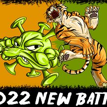 tiger vs china virus - battle 2022 . Ilustrație tradițională de Nghi Huỳnh - 01.15.2022