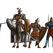 byzantine army . Ilustrație tradițională de Nghi Huỳnh - 01.15.2022