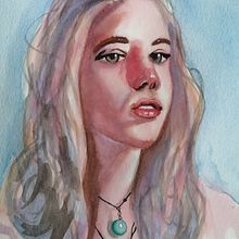 Mi Proyecto del curso: Retrato artístico en acuarela. Projekt z dziedziny  Sztuki piękne,  Malarstwo, Malowanie akwarelą i Portret użytkownika despinos_1 - 15.01.2022