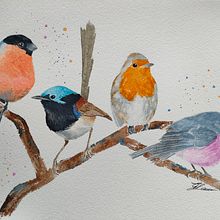 My project in Artistic Watercolor Techniques for Illustrating Birds course Ein Projekt aus dem Bereich Traditionelle Illustration, Aquarellmalerei, Realistische Zeichnung und Naturalistische Illustration von clau2993_ - 15.01.2022