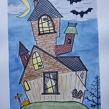 Haunted House. Een project van Traditionele illustratie, Schilderij y Aquarelschilderen van Kim Farrell - 15.01.2022