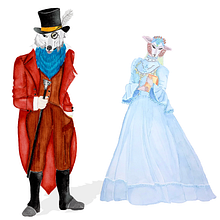 My project in Anthropomorphic Character Creation course. Traditional illustration, Character Design, Drawing, Digital Illustration, and Watercolor Painting project by Cynthia - 01.10.2022