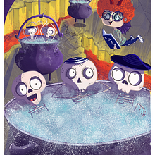 Le gentil petit diable. Un proyecto de Ilustración tradicional, Diseño de personajes, Creatividad, Dibujo, Ilustración digital, Ilustración infantil, Dibujo digital, Ilustración editorial, Bellas Artes, Pintura, Dibujo artístico y Dibujo con lápices de colores de Lucie - 01.11.2021