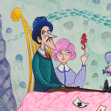 Voyage extraordinaire le lagon. Un proyecto de Ilustración tradicional, Diseño de personajes, Bellas Artes, Pintura, Creatividad, Dibujo a lápiz, Dibujo, Pintura a la acuarela, Dibujo artístico, Ilustración infantil e Ilustración editorial de Lucie - 01.01.2022