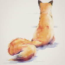 Fox -Loose Watercolor. Ilustração tradicional projeto de Simon Lovell - 16.01.2022