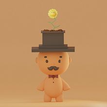Personaje de bigote elegante . Un progetto di Illustrazione tradizionale, Character design, Illustrazione digitale, Modellazione 3D e Manga di Diego Pérez - 14.01.2022