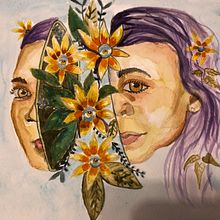 My project in Watercolor Portraits Inspired by Nature course. Painting, Watercolor Painting, and Portrait Drawing project by Noémie Plante - 01.17.2022