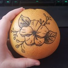 1st try flower - I cheated and used an grapefruit.... Tattoo Design project by clemfraisse - 01.18.2022