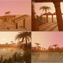 Desert Oasis Environment - UE4. Modelagem 3D, 3D, e Design de iluminação projeto de juicyindaskull - 18.01.2022
