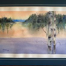 Reflejo de un bonito paisaje.. Projekt z dziedziny Malowanie akwarelą, Trad, c i jna ilustracja użytkownika Soraya Sáez - 18.01.2022